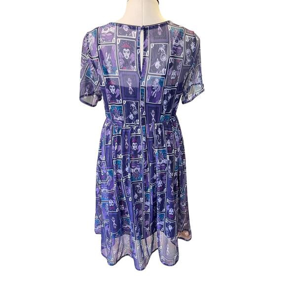 Torrid Plus Size 2 Disney Villains Purple Mesh Skater Dress‎ Punk Gothic Ursula - Picture 3 of 4